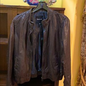 Rich brown supple butter leather jacket.